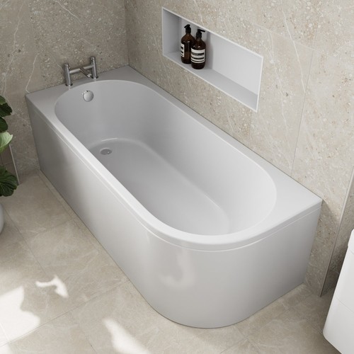 Shaped shower bath left - j, hand