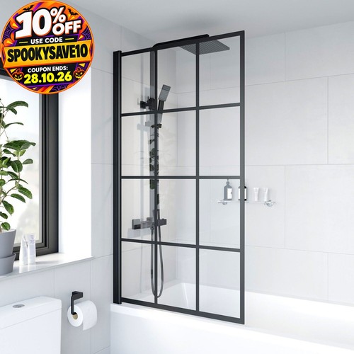 Bath shower screen black - shower,