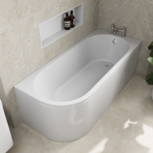 Shaped shower bath right - j,
