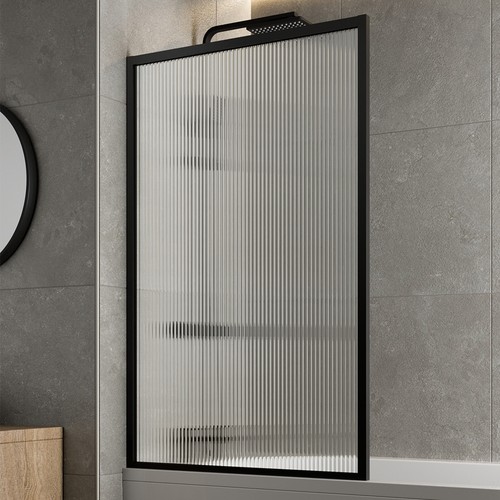 Matt black over bath shower - matt,