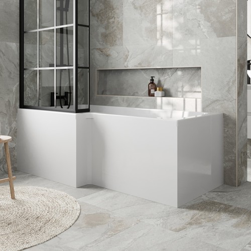 Shaped shower bath front - shaped,