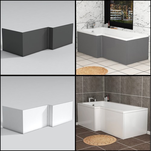 Modern shaped shower bath - modern, l-shaped