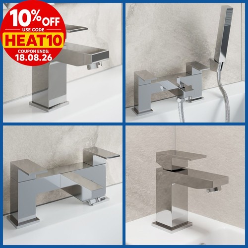Modern chrome bathroom - modern, square
