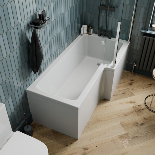 Shaped shower bath right - shaped,