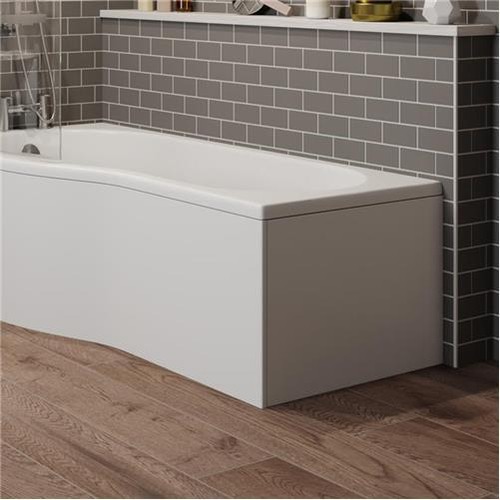 White gloss shower bath - white,