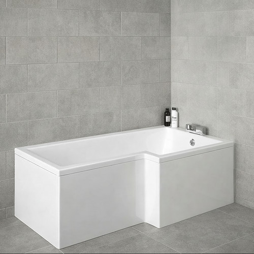 Shaped shower bath rh - l-shaped,