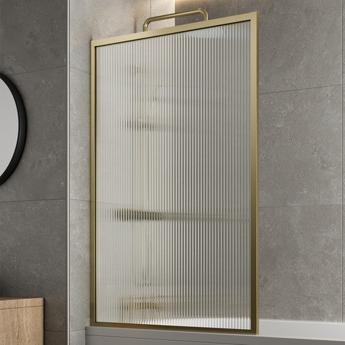 Brushed brass over bath shower - brushed,