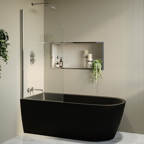 Matt black freestanding shower - matt,