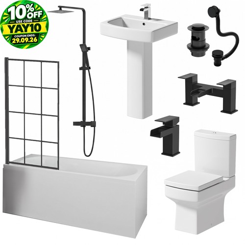 Complete bathroom suite black - bathroom,