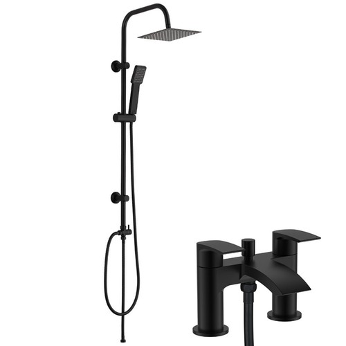 Matt black modern square - black,