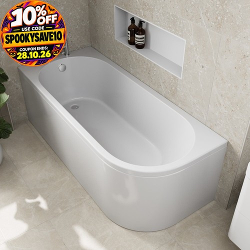 Shaped shower bath left - shaped,