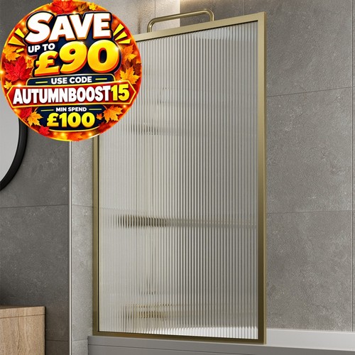 Brushed brass over bath - brass, shower