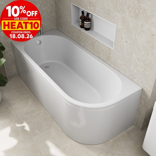 Shaped shower bath left - shaped, hand