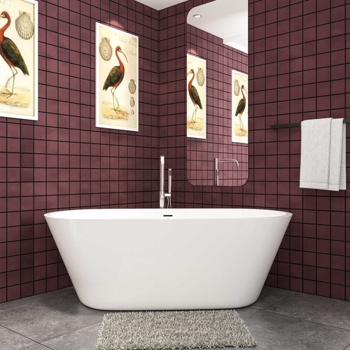 White acrylic bathtub high - bathtub,